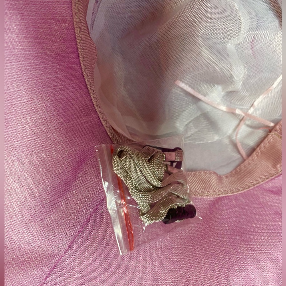 🎀🌷 Mauve Pink Floral Elegant Ruffle Trim Sun Hat 🌷🎀 NWT - Picture 14 of 15